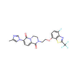 Cc1cn(-c2ccc3n(c2=O)CCN(CCOc2ccc(F)c4nc(C(F)(F)F)sc24)C3=O)cn1 ZINC000144629259