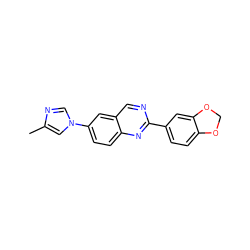 Cc1cn(-c2ccc3nc(-c4ccc5c(c4)OCO5)ncc3c2)cn1 ZINC000117477961