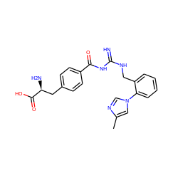 Cc1cn(-c2ccccc2CNC(=N)NC(=O)c2ccc(C[C@H](N)C(=O)O)cc2)cn1 ZINC000653849886