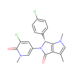 Cc1cn(C)c2c1C(=O)N(c1cc(Cl)c(=O)n(C)c1)[C@@H]2c1ccc(Cl)cc1 ZINC000653721788