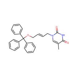 Cc1cn(C/C=C/COC(c2ccccc2)(c2ccccc2)c2ccccc2)c(=O)[nH]c1=O ZINC000013491290