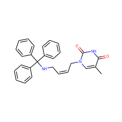 Cc1cn(C/C=C\CNC(c2ccccc2)(c2ccccc2)c2ccccc2)c(=O)[nH]c1=O ZINC000013538426