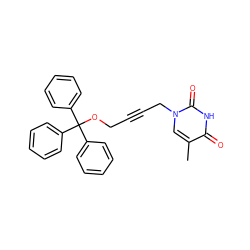 Cc1cn(CC#CCOC(c2ccccc2)(c2ccccc2)c2ccccc2)c(=O)[nH]c1=O ZINC000013491289