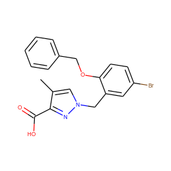 Cc1cn(Cc2cc(Br)ccc2OCc2ccccc2)nc1C(=O)O ZINC000040764102