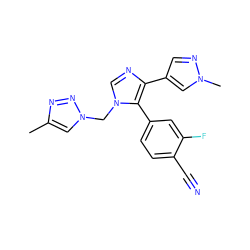 Cc1cn(Cn2cnc(-c3cnn(C)c3)c2-c2ccc(C#N)c(F)c2)nn1 ZINC000299865033