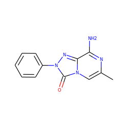 Cc1cn2c(=O)n(-c3ccccc3)nc2c(N)n1 ZINC001772633272