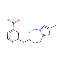 Cc1cn2c(n1)CCN(Cc1cc(C(=O)O)ccn1)CC2 ZINC000653741248