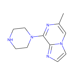 Cc1cn2ccnc2c(N2CCNCC2)n1 ZINC000011422382