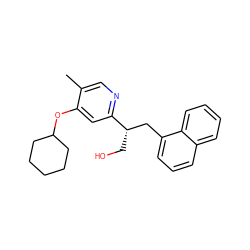 Cc1cnc([C@@H](CO)Cc2cccc3ccccc23)cc1OC1CCCCC1 ZINC000000586699