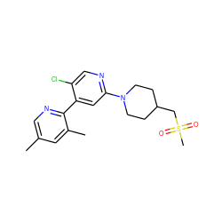 Cc1cnc(-c2cc(N3CCC(CS(C)(=O)=O)CC3)ncc2Cl)c(C)c1 ZINC000167623771