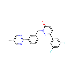 Cc1cnc(-c2cccc(Cn3nc(-c4cc(F)cc(F)c4)ccc3=O)c2)nc1 ZINC000043202023