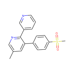 Cc1cnc(-c2cccnc2)c(-c2ccc(S(C)(=O)=O)cc2)c1 ZINC000026660886