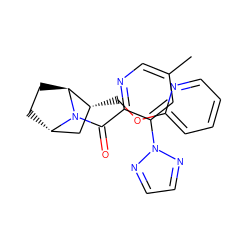 Cc1cnc(C(=O)N2[C@H]3CC[C@H]2[C@H](COc2ccccn2)C3)c(-n2nccn2)c1 ZINC000226086903