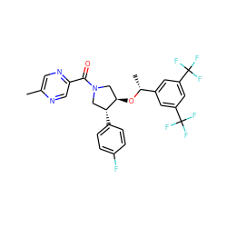 Cc1cnc(C(=O)N2C[C@@H](O[C@H](C)c3cc(C(F)(F)F)cc(C(F)(F)F)c3)[C@H](c3ccc(F)cc3)C2)cn1 ZINC000028961559