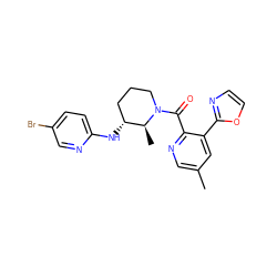 Cc1cnc(C(=O)N2CCC[C@@H](Nc3ccc(Br)cn3)[C@@H]2C)c(-c2ncco2)c1 ZINC000225844020