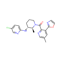 Cc1cnc(C(=O)N2CCC[C@@H](Nc3ccc(Cl)cn3)[C@@H]2C)c(-c2ncco2)c1 ZINC000225857484