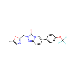 Cc1cnc(Cn2nc3ccc(-c4ccc(OC(F)(F)F)cc4)cn3c2=O)o1 ZINC000113402129