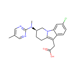 Cc1cnc(N(C)[C@@H]2CCc3c(CC(=O)O)c4ccc(Cl)cc4n3C2)nc1 ZINC000203538940