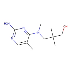 Cc1cnc(N)nc1N(C)CC(C)(C)CO ZINC000653739738