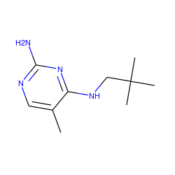 Cc1cnc(N)nc1NCC(C)(C)C ZINC000087820668