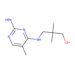 Cc1cnc(N)nc1NCC(C)(C)CO ZINC000168957911