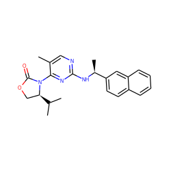 Cc1cnc(N[C@@H](C)c2ccc3ccccc3c2)nc1N1C(=O)OC[C@@H]1C(C)C ZINC000142055740