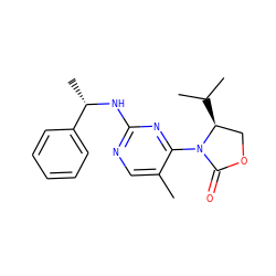 Cc1cnc(N[C@@H](C)c2ccccc2)nc1N1C(=O)OC[C@@H]1C(C)C ZINC000142138194