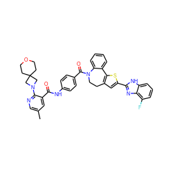 Cc1cnc(N2CC3(CCOCC3)C2)c(C(=O)Nc2ccc(C(=O)N3CCc4cc(-c5nc6c(F)cccc6[nH]5)sc4-c4ccccc43)cc2)c1 ZINC001772598497