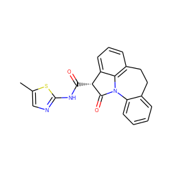 Cc1cnc(NC(=O)[C@H]2C(=O)N3c4ccccc4CCc4cccc2c43)s1 ZINC000100658549