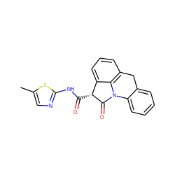 Cc1cnc(NC(=O)[C@H]2C(=O)N3c4ccccc4Cc4cccc2c43)s1 ZINC000100658652