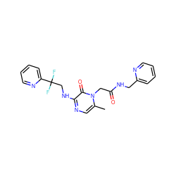 Cc1cnc(NCC(F)(F)c2ccccn2)c(=O)n1CC(=O)NCc1ccccn1 ZINC000013493140