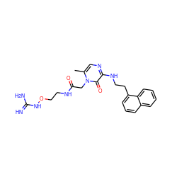 Cc1cnc(NCCc2cccc3ccccc23)c(=O)n1CC(=O)NCCONC(=N)N ZINC000034047485