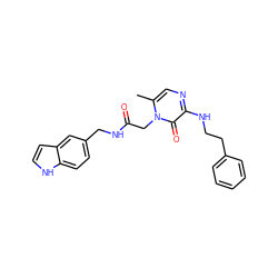 Cc1cnc(NCCc2ccccc2)c(=O)n1CC(=O)NCc1ccc2[nH]ccc2c1 ZINC000013488041