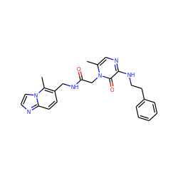 Cc1cnc(NCCc2ccccc2)c(=O)n1CC(=O)NCc1ccc2nccn2c1C ZINC000001483804