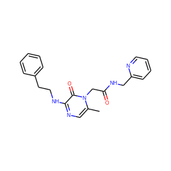 Cc1cnc(NCCc2ccccc2)c(=O)n1CC(=O)NCc1ccccn1 ZINC000013493138