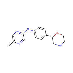 Cc1cnc(Nc2ccc([C@H]3CNCCO3)cc2)cn1 ZINC000149959253