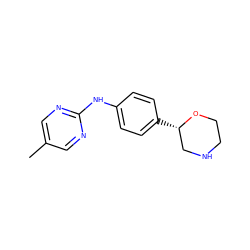 Cc1cnc(Nc2ccc([C@H]3CNCCO3)cc2)nc1 ZINC000150023803