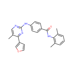 Cc1cnc(Nc2ccc(C(=O)Nc3c(C)cccc3C)cc2)nc1-c1ccoc1 ZINC000103241178