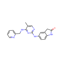 Cc1cnc(Nc2ccc3c(c2)CC(=O)N3)nc1NCc1ccccn1 ZINC000040896459