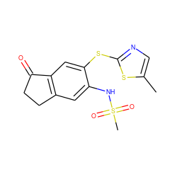 Cc1cnc(Sc2cc3c(cc2NS(C)(=O)=O)CCC3=O)s1 ZINC000029341788