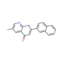 Cc1cnc2[nH]c(-c3ccc4ccccc4c3)cc(=O)c2c1 ZINC000005503956