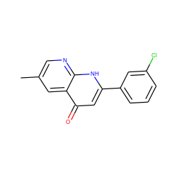 Cc1cnc2[nH]c(-c3cccc(Cl)c3)cc(=O)c2c1 ZINC000005503957