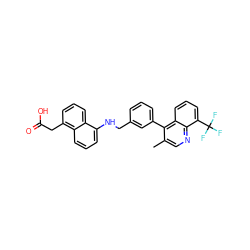 Cc1cnc2c(C(F)(F)F)cccc2c1-c1cccc(CNc2cccc3c(CC(=O)O)cccc23)c1 ZINC000028978899