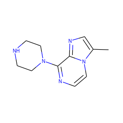 Cc1cnc2c(N3CCNCC3)nccn12 ZINC000011422383