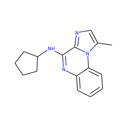 Cc1cnc2c(NC3CCCC3)nc3ccccc3n12 ZINC000000006900