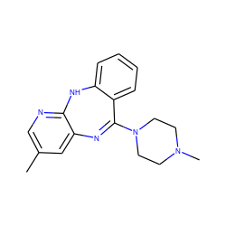 Cc1cnc2c(c1)N=C(N1CCN(C)CC1)c1ccccc1N2 ZINC000013832139