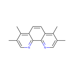 Cc1cnc2c(ccc3c(C)c(C)cnc32)c1C ZINC000000119661