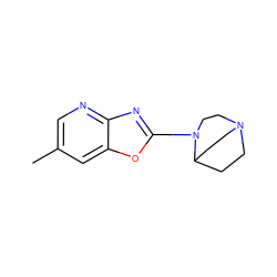 Cc1cnc2nc(N3CCN4CCC3CC4)oc2c1 ZINC000034268898