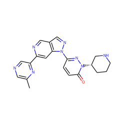 Cc1cncc(-c2cc3c(cn2)cnn3-c2ccc(=O)n([C@H]3CCCNC3)n2)n1 ZINC001772621572