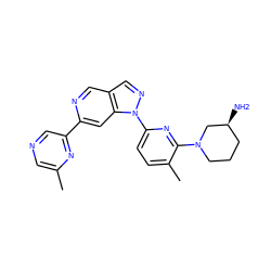 Cc1cncc(-c2cc3c(cn2)cnn3-c2ccc(C)c(N3CCC[C@H](N)C3)n2)n1 ZINC000216481036